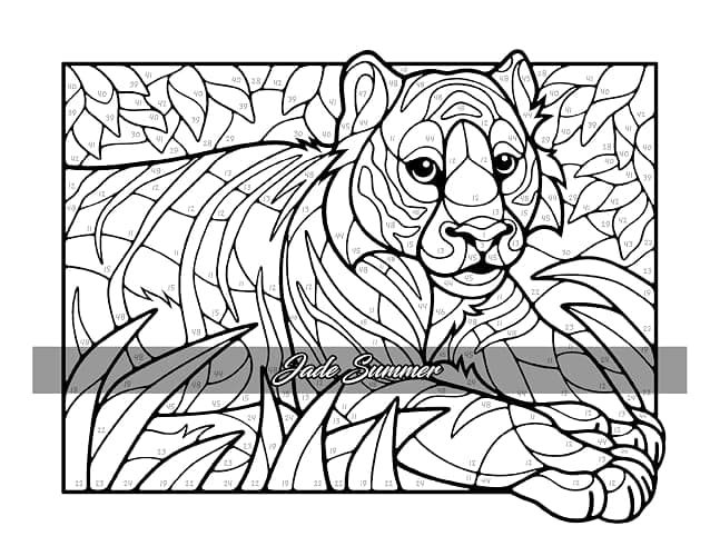 Color by Number Animals: Adult Coloring Book with Cats, Dogs, Birds, Butterflies, Horses, Sloths, and Many More for Stress Relief and Relaxation thumbnail 42