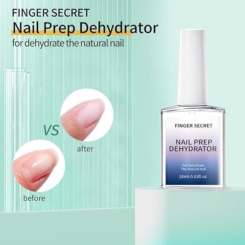 Nail Dehydrator | Nail Prep Professional Acid-Free Formula - Fast-Drying Bonder & Primer Base Coat for UV Gel Polish, Acrylic Nails & Natural Nails - Long-Lasting Manicure Adhesion Solution, 0.6 oz thumbnail 2