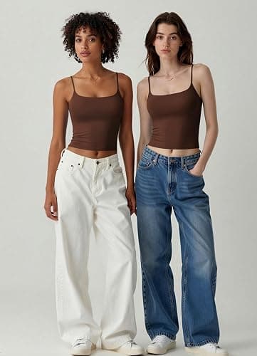 Avidlove Tank Tops for Women Square Neck Spaghetti Strap Double Lined Y2K Going Out Camisole Top thumbnail 8