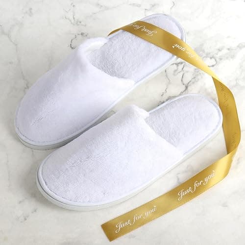 QatmMkt 10PCS Unisex Guest Disposable Slippers, SPA Cotton Slipper, Hotel Bath Slippers Disposable, Travel Bulk Guest House Slipper for Shoeless Home, Travel, Hotel or Commercial thumbnail 6