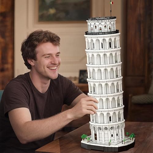 Reobrix Leaning Tower of Pisa Building Block Sets for Adults 66025, 7652 PCS Large Architecture Model Kit Italy Famous Historical Landmark Building Set for Adults 14+ thumbnail 2