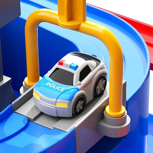 TEMI Kids Race Track Toys with 3 Mini Cars - Puzzle Rail Car Adventure Playset for 3-7 Year Old Boys and Girls thumbnail 9
