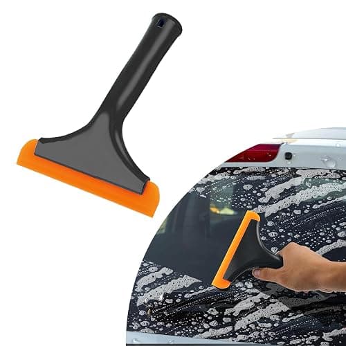 Ziciner Small Silicone Window Squeegee, Car Windshield Water Blade Squeegee, Multifunctional Auto Squeegee with 5.9 Inch Blade and Non-Slip Handle for Car Window, Mirror, Home Cleaning (Black) - Image 1