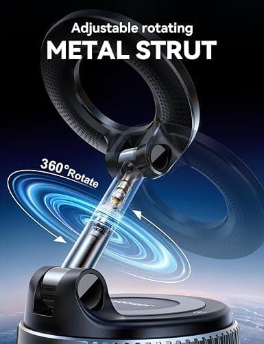 JOYROOM Magsafe Suction Cup Phone Mount, Vacuum Magnetic Phone Holder for Car, 360° Metal Strut Magsafe Car Mount for iPhone 17 Pro iPhone 16 15 14 13 12 & Android Magsafe Case thumbnail 4