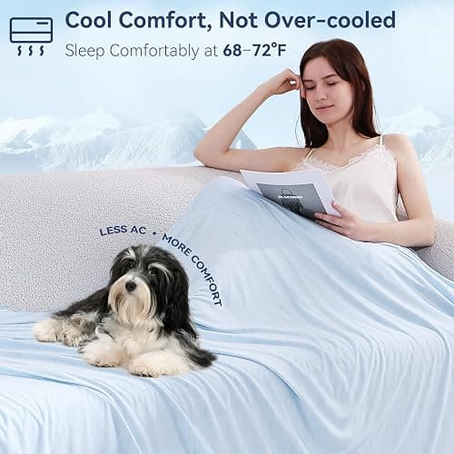 Elegear Cooling Blanket for Hot Sleepers, Double-Sided Arc-Chill® 3.0 Cooling Tech, Q-Max >0.5 Cool to Touch Cooling Blankets, Soft Breathable Summer Blanket for Night Sweats & Hot Flashes, King thumbnail 8