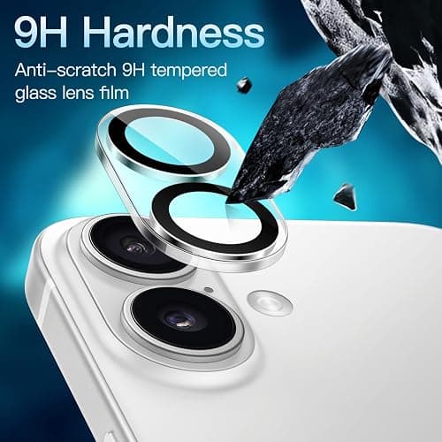 JETech Camera Lens Protector for iPhone 16 6.1-Inch and iPhone 16 Plus 6.7-Inch, 9H Tempered Glass, Anti-Scratch, Case Friendly, Does Not Affect Night Shots, HD Clear, 3-Pack thumbnail 4
