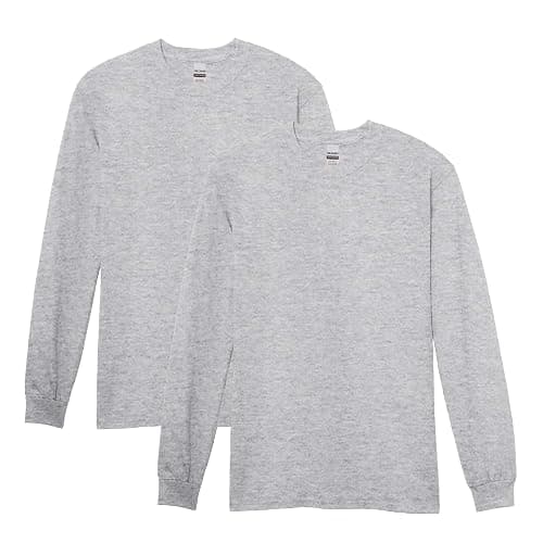 (2 pack) Gildan adult sport grey long-sleeve t-shirts - Image 1