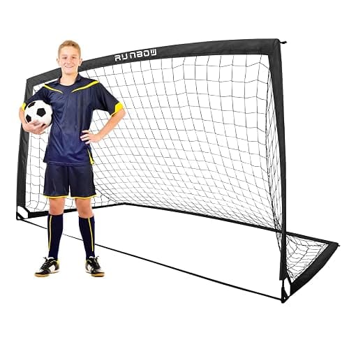 RUNBOW Portable Soccer Net for Backyard, Foldable Soccer Goal for Kids and Adults Outdoor Training Practice Equipments with Carry Bag for Christmas Day Gifts - Image 1