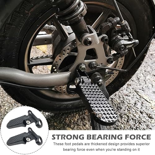 SYCOOVEN 1 Pair Mini Bike Foot Pegs, Universal Bike Foot Rest, Aluminium Alloy Non-Slip Bike Pegs, Folding Bike Rear Pedals for Mountain Bike, Folding Bicycle - black thumbnail 5