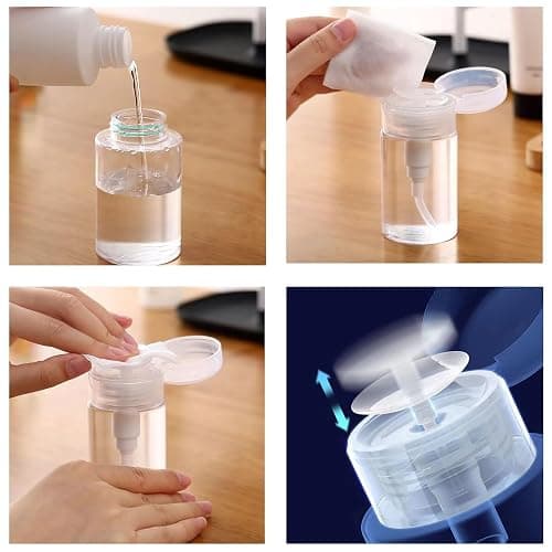 Ponjowl Gel Nail Polish Remover Kit with 10pcs purple Nail Polish Remover Clips Cap, Dispenser Bottle,Gel Polish Cuticle Pusher, 400 PCS Cotton Pads, Buffer Block, Handle Brushes, Nail File. thumbnail 2