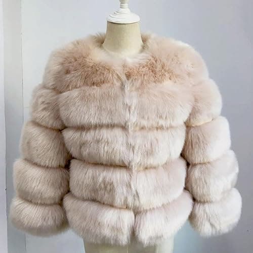 ZhuiKun Women's Faux Fur Coat Short Artificial Fur Overcoat Solid Thick Outerwear Shaggy Parka Cardigan Jacket thumbnail 5