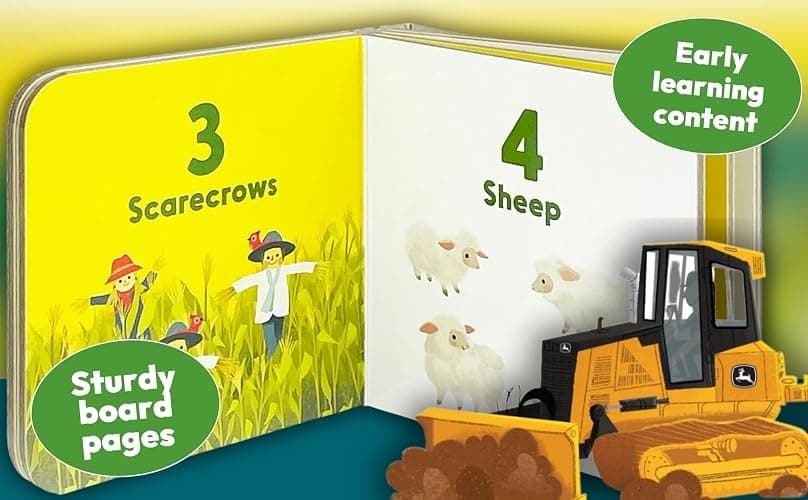 My Little Learner Library John Deere Kids 12-Book Set Board Book - Learning First Words, Numbers, Farm Animals and More thumbnail 3