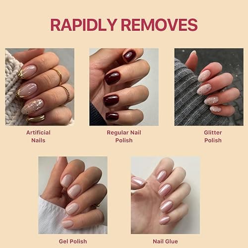 Nourishing Acetone Nail Polish Remover | Professional Quality | Rapidly Removes Natural, Natural, Gel, Acrylic, and Glitter Nails | 8 Fl oz thumbnail 3