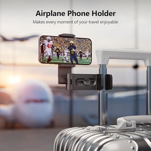 MiiKARE Airplane Travel Essentials Phone Holder, Universal Handsfree Phone Mount for Flying with 360 Degree Rotation, Accessory for Airplane, Travel Must Haves Phone Stand for Desk, Tray Table thumbnail 3