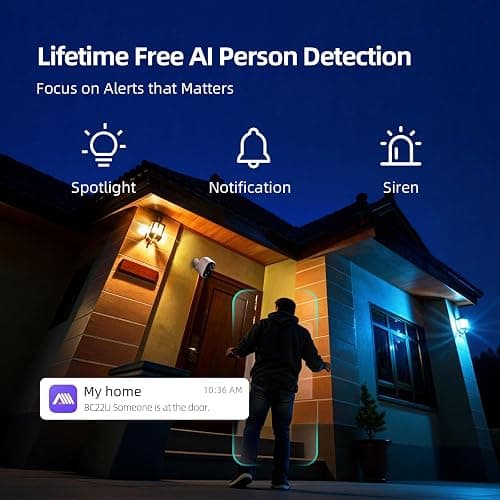 CINMOORE 2.5K Wireless Home Security Cameras 2-Pack, Outdoor WiFi Non-Subscription AI Person Detection, 4MP Color Night Vision, Full Duplex 2-Way Audio, IP66 Waterproof Battery Powered, U.S. AWS Cloud thumbnail 4