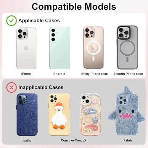 Yojaro Silicone Suction Cup Phone Case Mount Double Sided, Phone Accessories Hands-Free Strong Grip Holder for Selfies and Videos, Silicon Phone Stand for iPhone and Android Translucent thumbnail 6