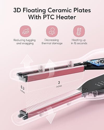 Wavytalk 3/10" Small Flat Iron, Pencil Flat Iron for Short Hair, Pixie Cut and Bangs, Curling Iron for Short Hair, Mini Hair Straightener for Edges with Anti-Pinch Design, Tiny Hair Straightener thumbnail 2