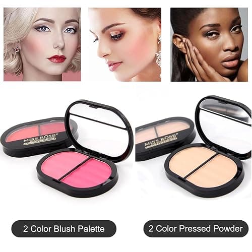 AOLIKOKO All in One Makeup Kit for Women - Full Professional Kit With Pressed Powder, Blush, Eyeliner, Eyeshadow, Mascara, Lip Gloss and Lipstick (Pink) - Set 3 thumbnail 2