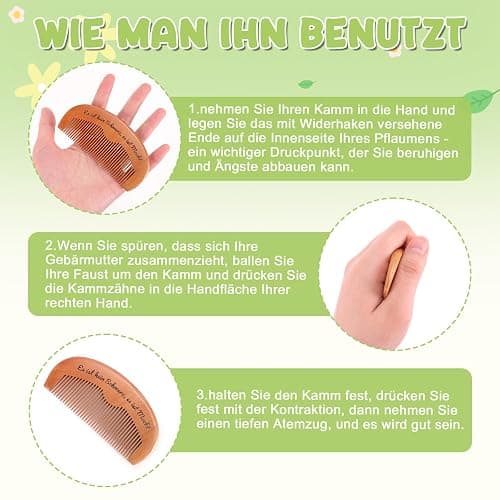 Kaempe Geburtskamm Wehenkamm, Holzkamm, Schwangerschaft Geschenk Für Mutter, Kamm Holz, Birth Comb, für Angstlinderung, Natürliche Schmerzlinderung, Stresslinderung thumbnail 5