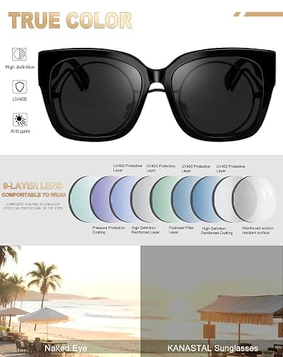 KANASTAL Oversized Over Glasses Sunglasses for Women Men Square Fit Over Polarized Sun Glasses UV400 thumbnail 5