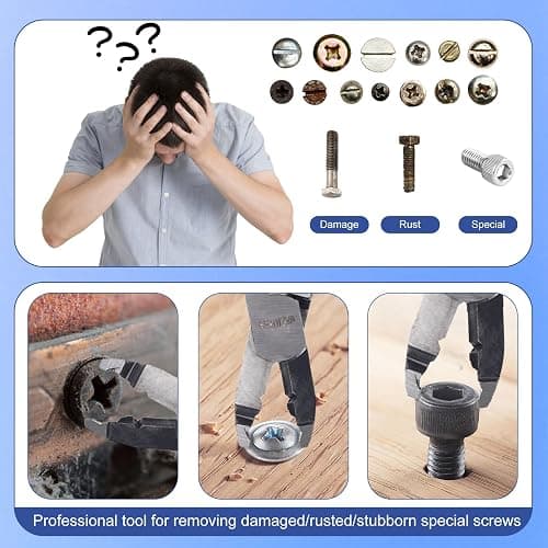 VAZIOYAR Multi-Function Screw Extractor Pliers, Non-Slip Screw Removal Tool, Extracts Stripped, Broken, Rusted Screws, Screw Pliers for Tightening, Loosening and Gripping Nuts and Bolts，Wire pliers thumbnail 5