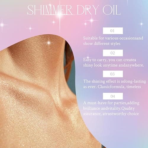 Orphic Body Shimmer Shimmering Body Oil,Body Shimmer Oil für Den Perfekten Festival-Look,Glänzende Schultern,Strahlende Haut,Glowing Body Shimmer Dry Oil Glow on the Skin,30 Ml thumbnail 3