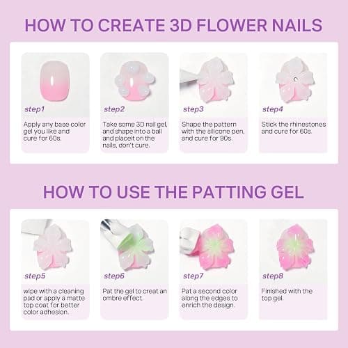 MIZHSE Patting Gel Polish Palette 9 Neon Colors Ombre,White 3D Sculpt Gel thumbnail 8