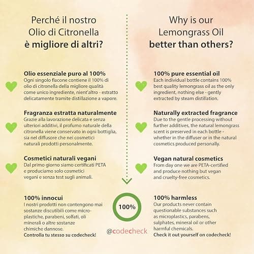 Olio di citronella bio 10 ml – Essenziale puro al 100% vegano – Lemongrass Oil (Cymbopogon Citratus Leaf Oil) – Olio per lampada profumata, diffusore, capelli thumbnail 5