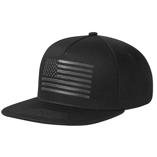 UALON Baseball Cap, Snapback Trucker Hat for Men & Women with American Flag and Adjustable, Breathable Mesh, Flat Bill Hats - Image 1