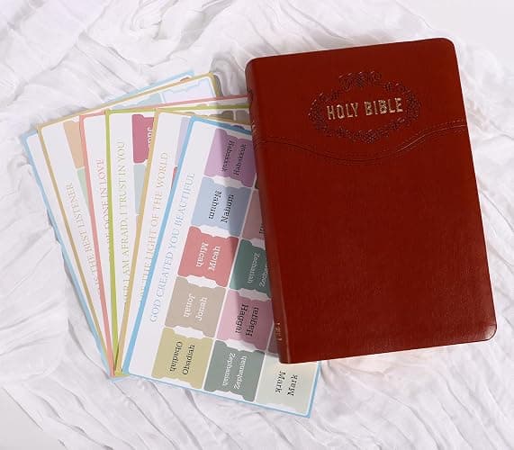 Bible Tabs for Bible Book Markers - Pastel Paper Index Tabs for Men's Bible Study, Bible Journaling Supplies, Perfect Christian Gift for Youth & Teens thumbnail 6