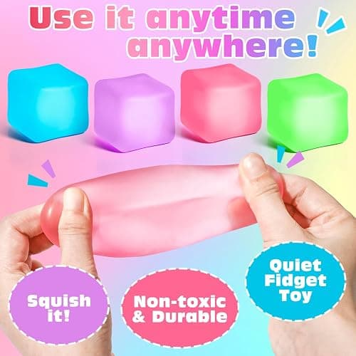 4 Pack Stress Cube, Slow Rising Ice Cube Stress Balls for Adults Kids, Sensory Fidget Toy for Anxiety Relief, Square Shape Squishy Balls for Classroom Prizes, Nice Cube Squishy for Party Favors thumbnail 2