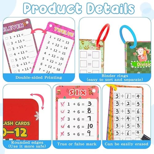 Anemeeoke 0-12 Multiplication Flash Cards, Large Math Table Flashcards, Multiplication Chart, Educational Times Table Flashcards for Classroom for 1st to 3rd Grades thumbnail 3