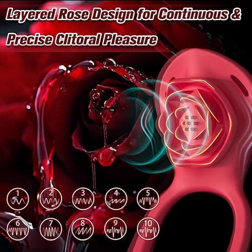 Couples Rose App Remote Control Wearable Vibrator, Couple Women Adult Sex Toys Games for Men, Hands Free Panty Clitoris Vibrator Vibrating Cock Ring, ZOOPLOU BDSM Female Sex Toy thumbnail 4