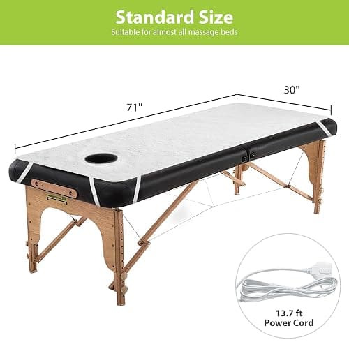Massage Table Warmer Heating Pad Professional SPA Massage Bed Warmer with Timer, 9 Heat Settings, Overheat Protection for Massage Bed & Spa, Thickened & Soft Fleece, 30" x 71", with Face Hole thumbnail 7