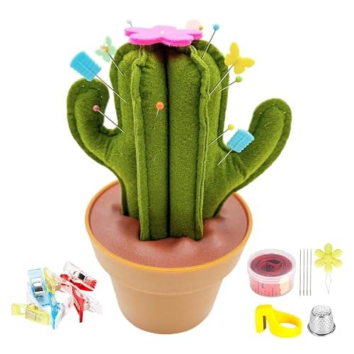 Suguaro Pin Cushion Sewing Kit with Included Sewing Notions | Magnetic Pin Holder | Cute Décor for Sewing Desks | Perfect Gift for Quilters, Sewers, Applique & Patchwork Crafters - Image 1