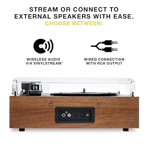 Victrola Eastwood II Record Player with Speakers – Bluetooth 5.1 and Vinyl Stream Technology, Vintage Style 3-Speed Vinyl Player, Audio Technica AT-3600LA Cartridge (Oak) thumbnail 3
