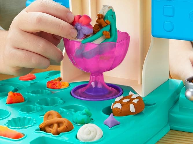 Play-Doh Rainbow Swirl Ice Cream Playset with 7 Pretend Play Kitchen Accessories, Arts and Crafts Toys for 3 Year Old Girls and Boys and Up thumbnail 9