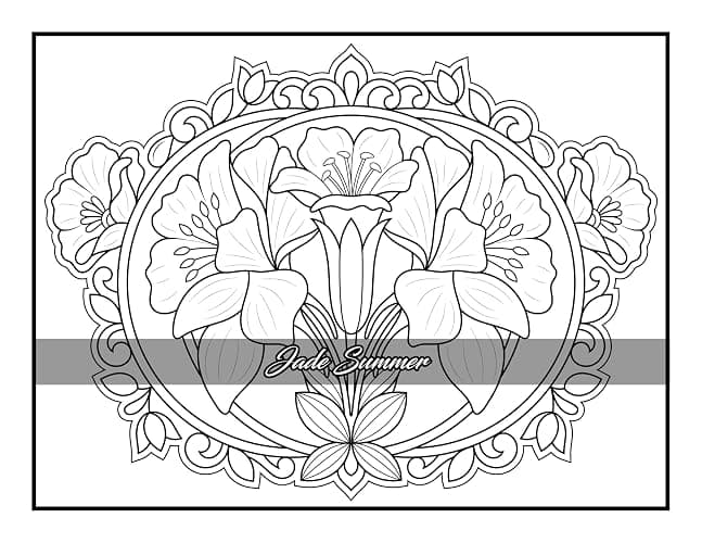 100 Flowers: An Adult Coloring Book with Bouquets, Wreaths, Swirls, Patterns, Decorations, Inspirational Designs, and Much More! thumbnail 74