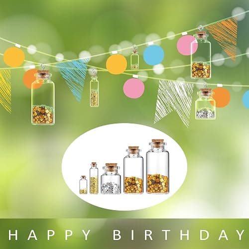 Geiserailie 45 Pcs Mini Glass Bottles with Cork Stoppers Spell Jar Mini Glass Vials Potion Bottles Clear Wishing Jars with 50 Eye Screws 3 Funnels for Party Favors DIY Art Crafts Decoration, 5 Sizes thumbnail 7