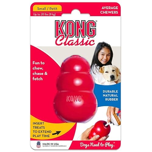 KONG Classic Stuffable Dog Toy - Fetch & Chew Toy for Dogs - Treat-Filling Capabilities & Erratic Bounce for Extended Play Time - Durable Natural Rubber Material - for Small Dogs thumbnail 11