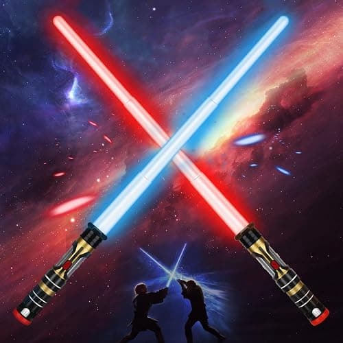 TOY Life 2 Pack Dark Saber Light a Saber for Kids Light up Sword LED Lightsavers Inquisitor Light Up Swords for Kids Sable de Luz Sound Retractable Attachable - Image 1