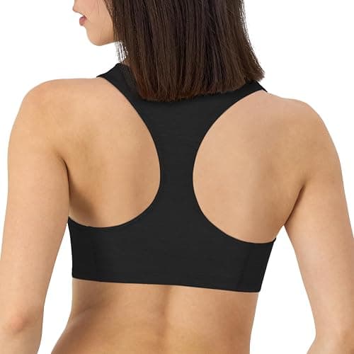 Hanes Women's Cotton Racerback Bralette Pack, Breathable Low Impact Sports Bra, 3-Pack thumbnail 3
