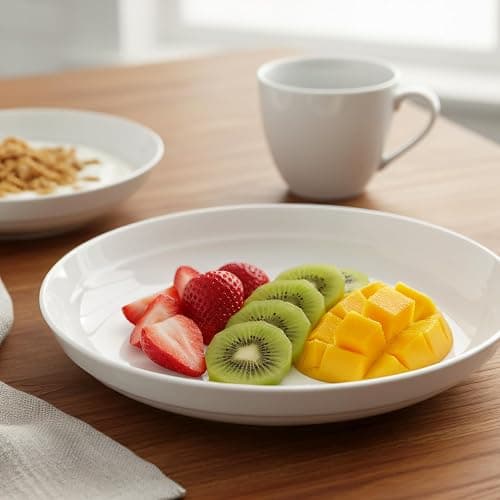 QUANSHANGJU Set of 6 Dinner Plates 7 Inch, White Porcelain Plates, Microwave Oven Dishwasher Safe Scratch Resistant thumbnail 5