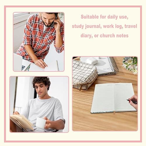 HZMLYDJ Bible Verse Lined Journal Notebook for Women Men, 200 Pages A5 Hardcover Hard Shell Journals for Writing Note Taking, Wavy Sea Flower Christian College Ruled Notebook Diary Notepad 5.8"×8.3" thumbnail 6