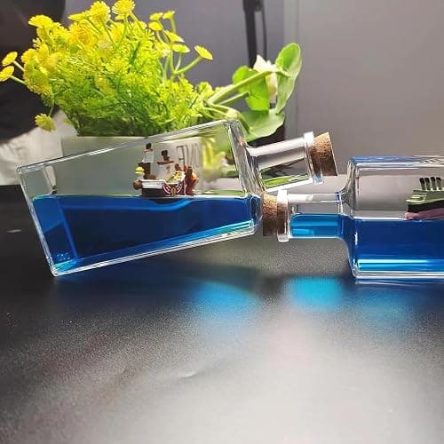Unsinkable Thousand Sunny Anime Pirate Ship in A Bottle - Floating Boat Liquid Motion Ocean Desk Decor, Unique Birthday Gifts for Men Women Anime Lovers, Desk Ornament for Home Office Decorations thumbnail 6