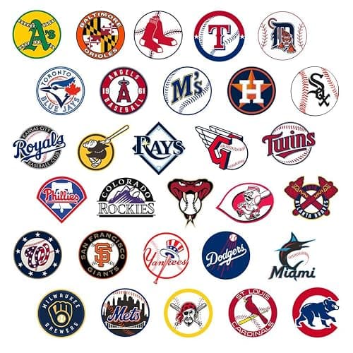 AcAliA 100 Pcs Sports Stickers,Baseball Stickers,Baseball Team Logo Stickers,Baseball Cap Stickers,Hydroflask Bottles Waterproof Vinyl Stickers(100L) thumbnail 4