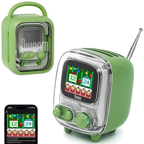 Divoom Tiivoo-2 Portable Bluetooth Speaker with FM Radio,Pixel Art Retro Mini Small Cute Wireless Speaker,Vintage Decor Suitable for Party Office Desk Home Bedroom Kitchen,Gifts for Women Men,Green - Image 1