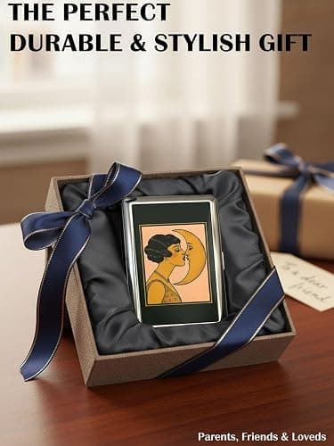 WORYEAR Vintage-Style Versatile Card & Cash Case, Blocking Metal Ultra SlimID Wallet, Easy Snap Closure, Art Deco Design(A) thumbnail 3