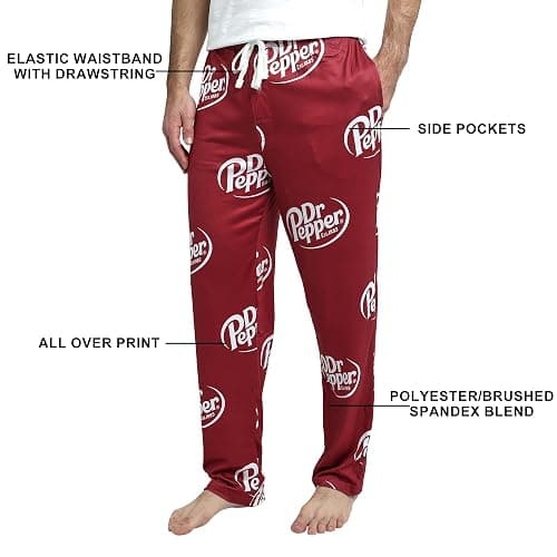 Dr Pepper Soda Logo All-Over Print Men's Sleep Pajama Pants thumbnail 3