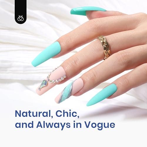 Beetles Gel Nail Kit Easy Nail Extension Set with 500Pcs Nail Tips Coffin Shape 5 In 1 Nail Glue Base Gel and Innovative Led Lamp Easy Diy Nails Art Home Gelly Tips thumbnail 7